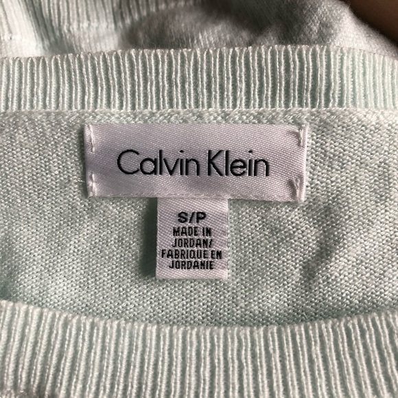 Calvin Klein Mint Striped Shirt with Color Block Sleeves & Side Zipper – Size S - Picture 6 of 6